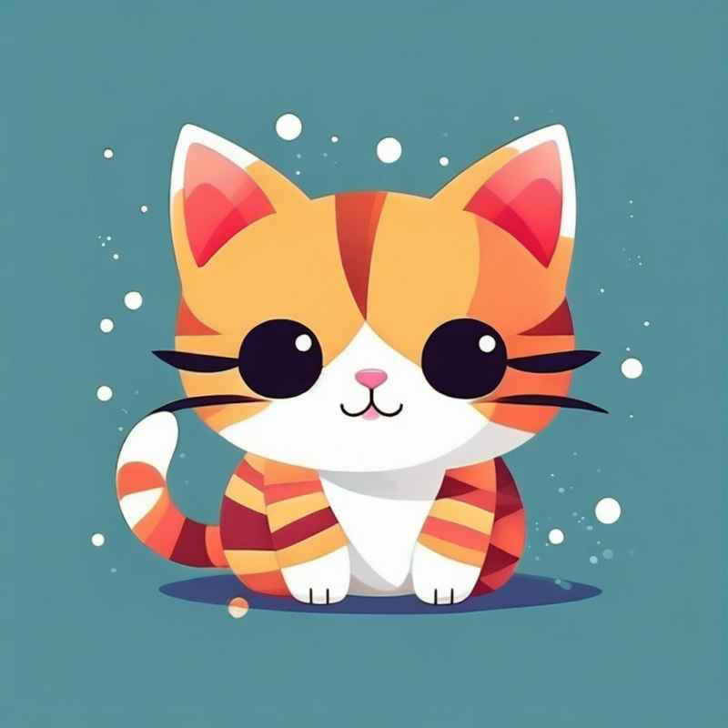 小花猫唯美插画 43