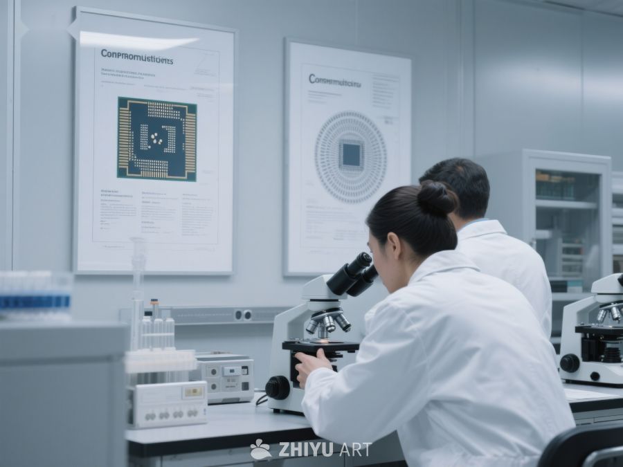 实验室中科研人员使用显微镜进行研究 406