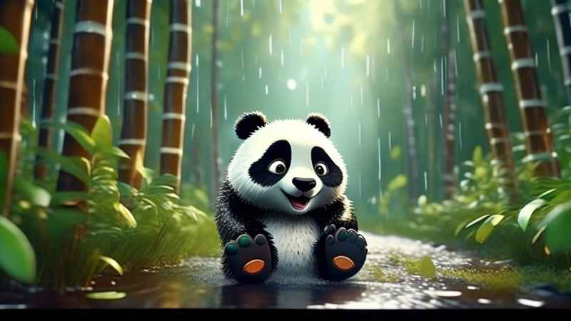 竹林背景雨林熊猫 43