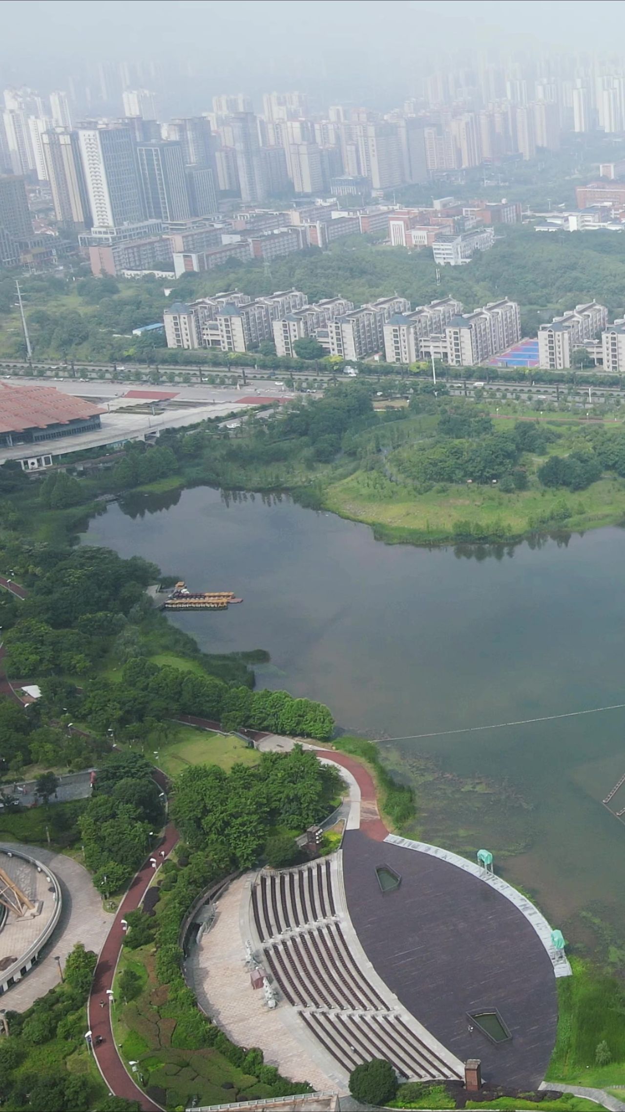航拍湖南株洲神龙湖竖屏