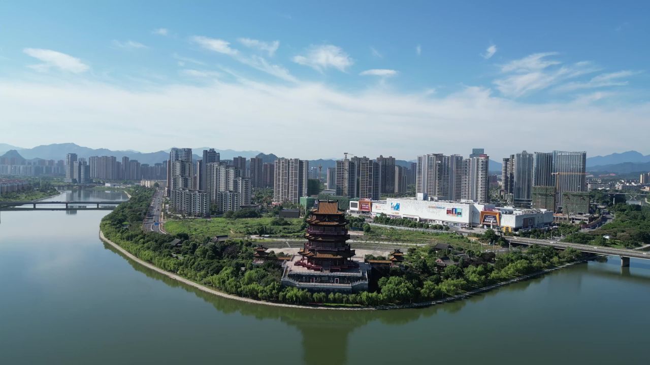 航拍宜春多胜楼