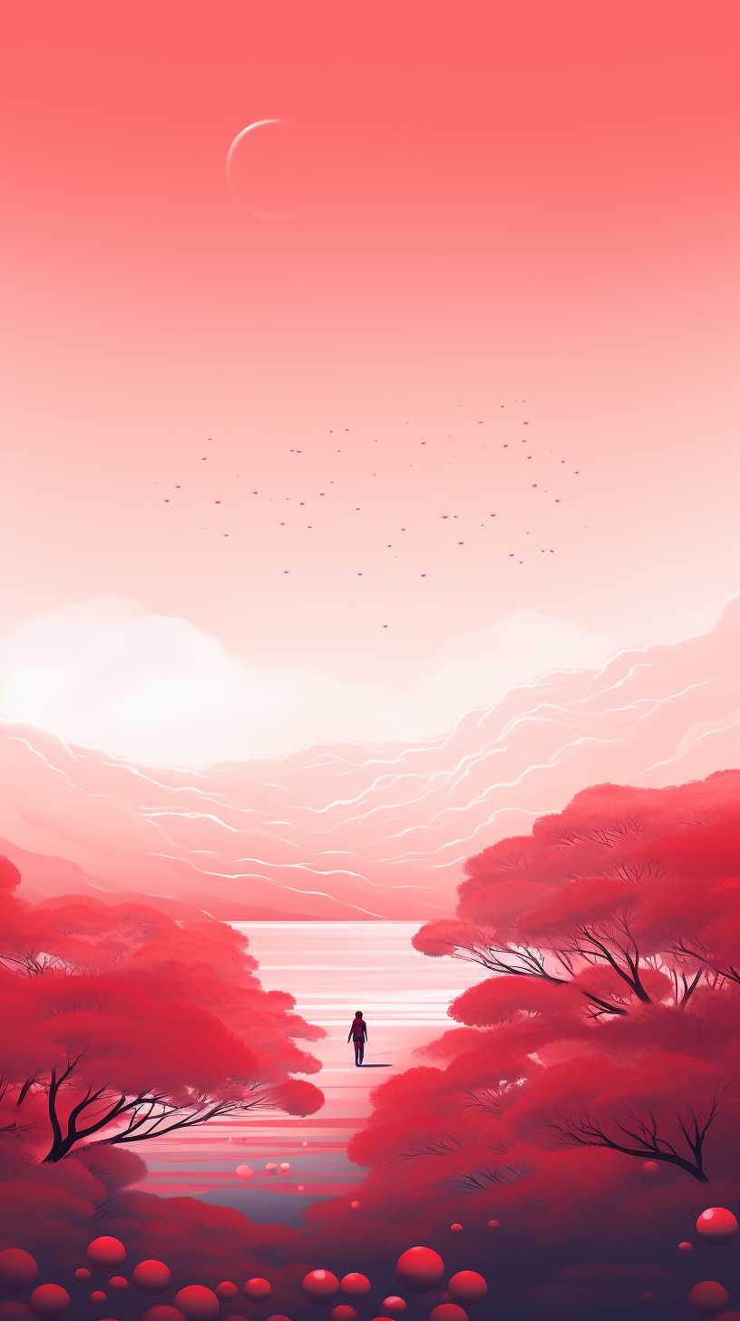 红色背景艺术图