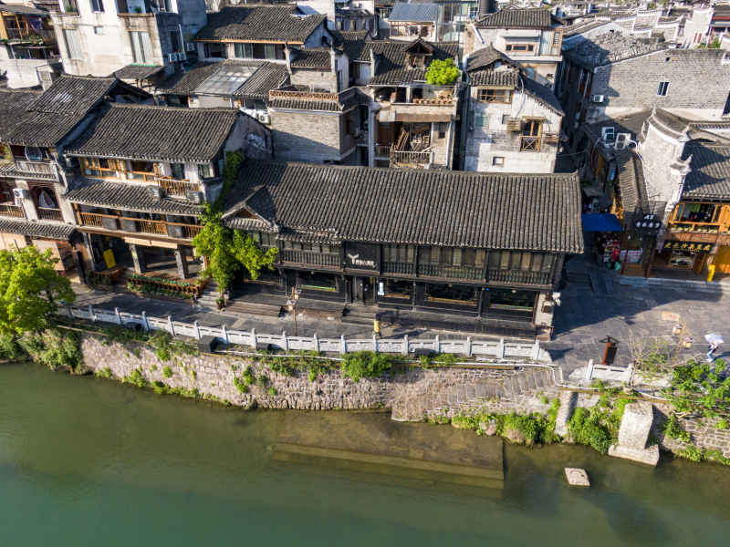 湖南湘西凤凰古城航拍