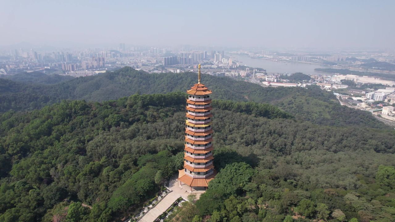 广东江门城市建设航拍 