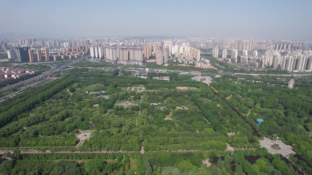河南洛阳城市风光旅游景区航拍 