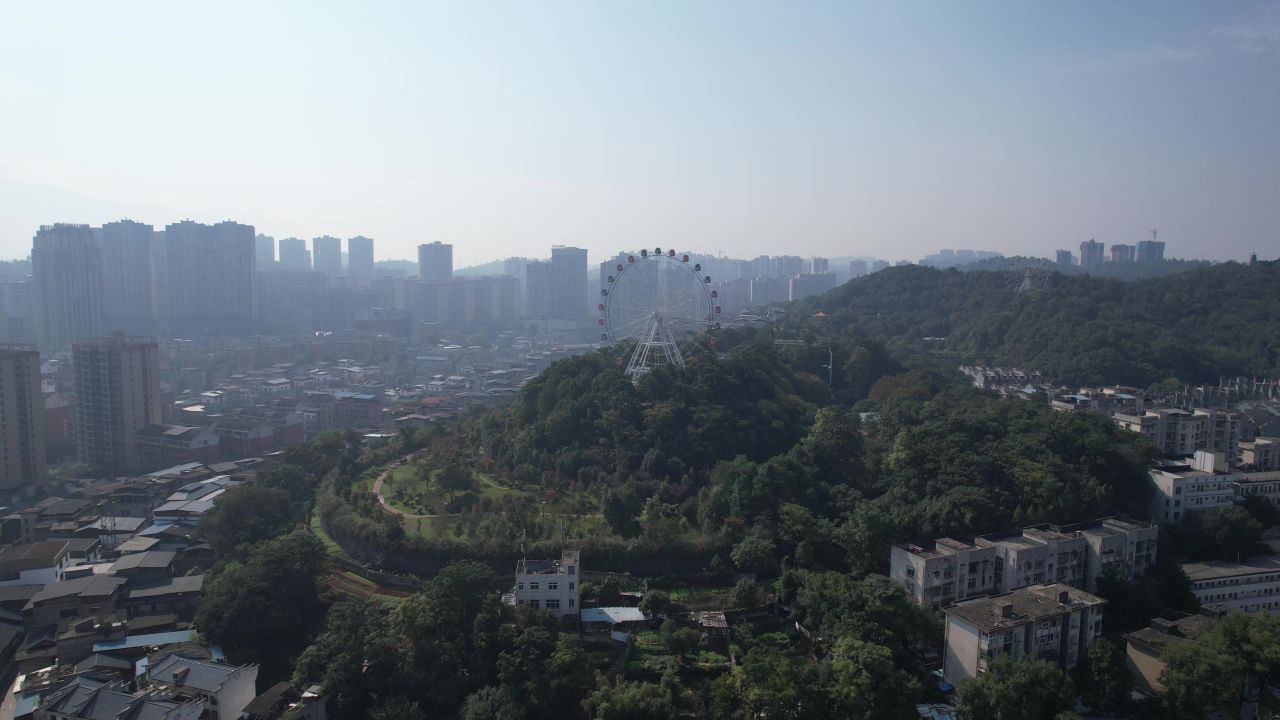 湖南郴州南塔公园摩天轮航拍
