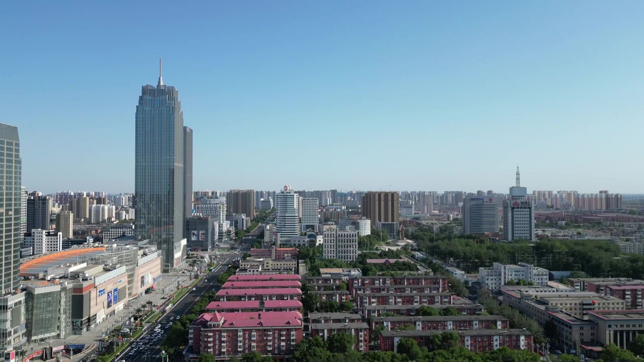 航拍河北保定人民广场