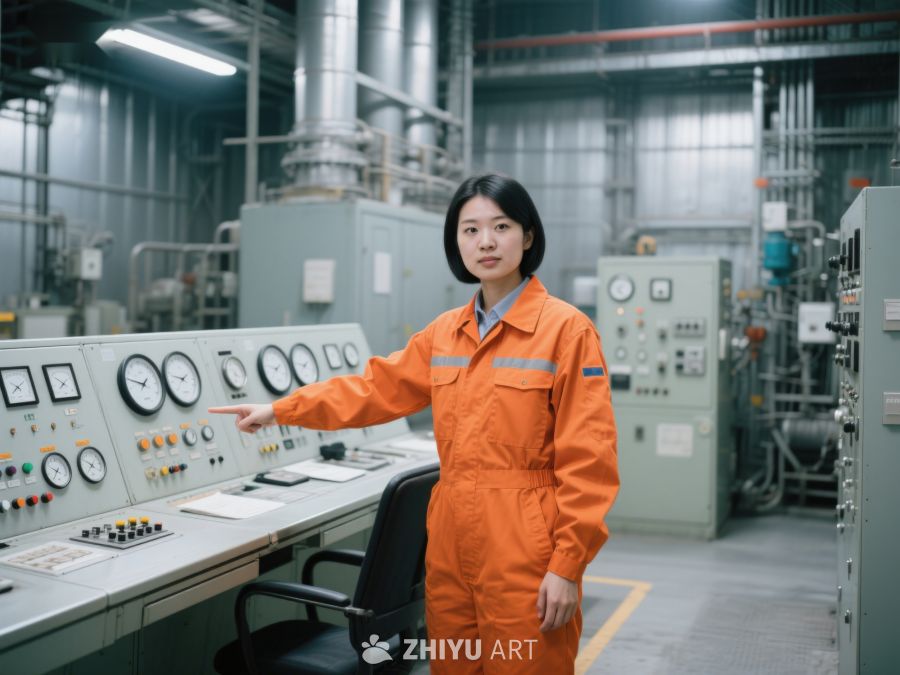 工业控制室中的女性操作员 113