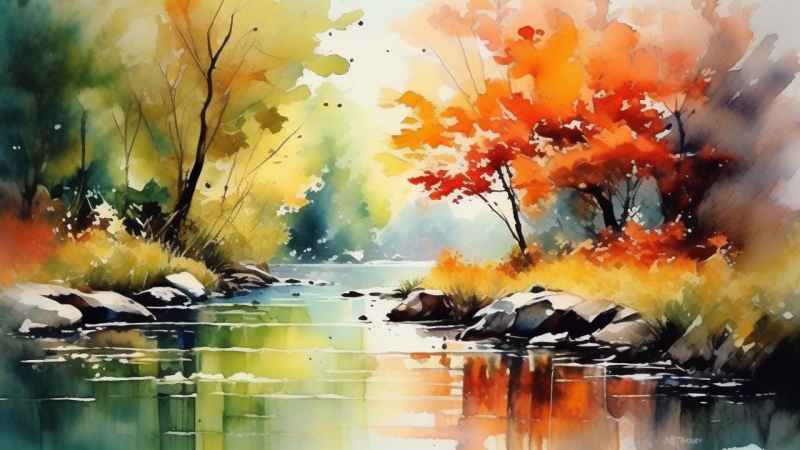 印象派插画莫奈风格