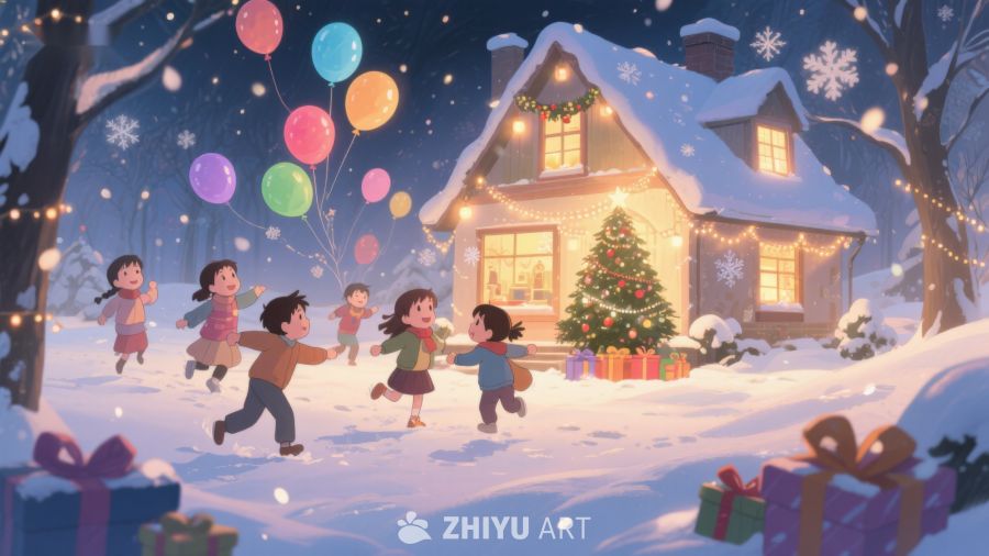 冬日雪景中孩子们的欢乐时光 16