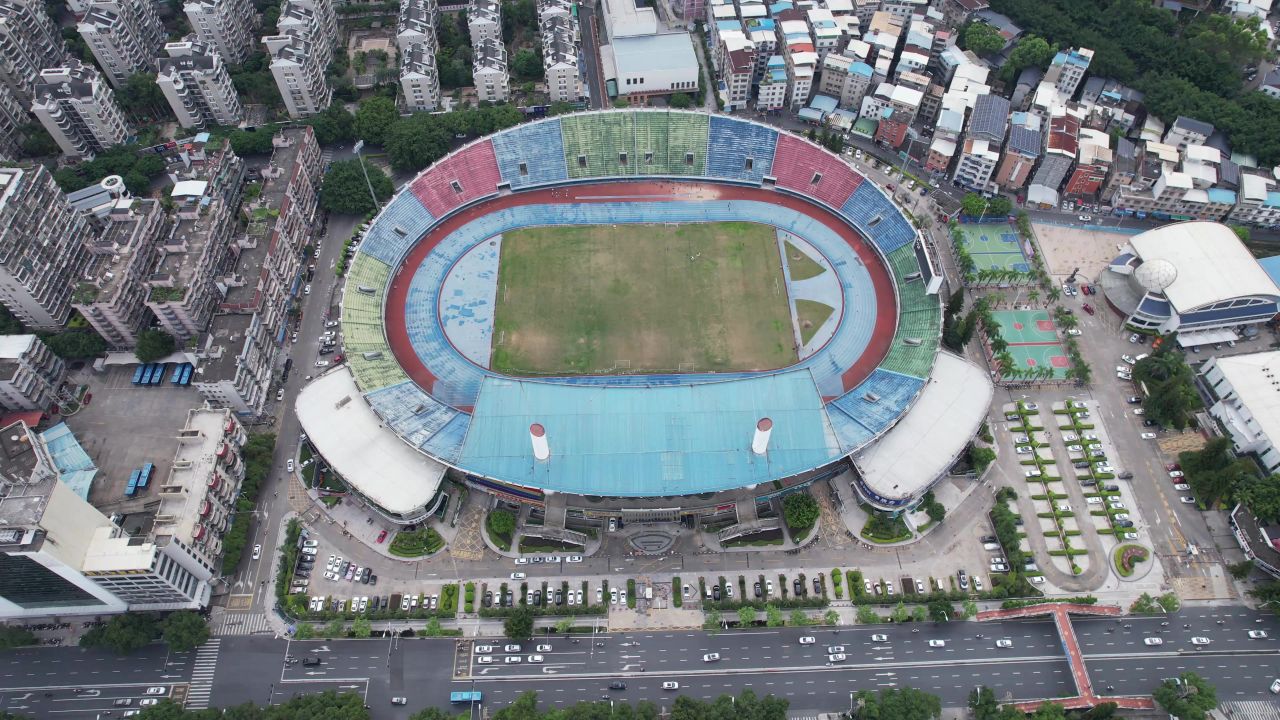 福建龙岩体育中心体育馆航拍