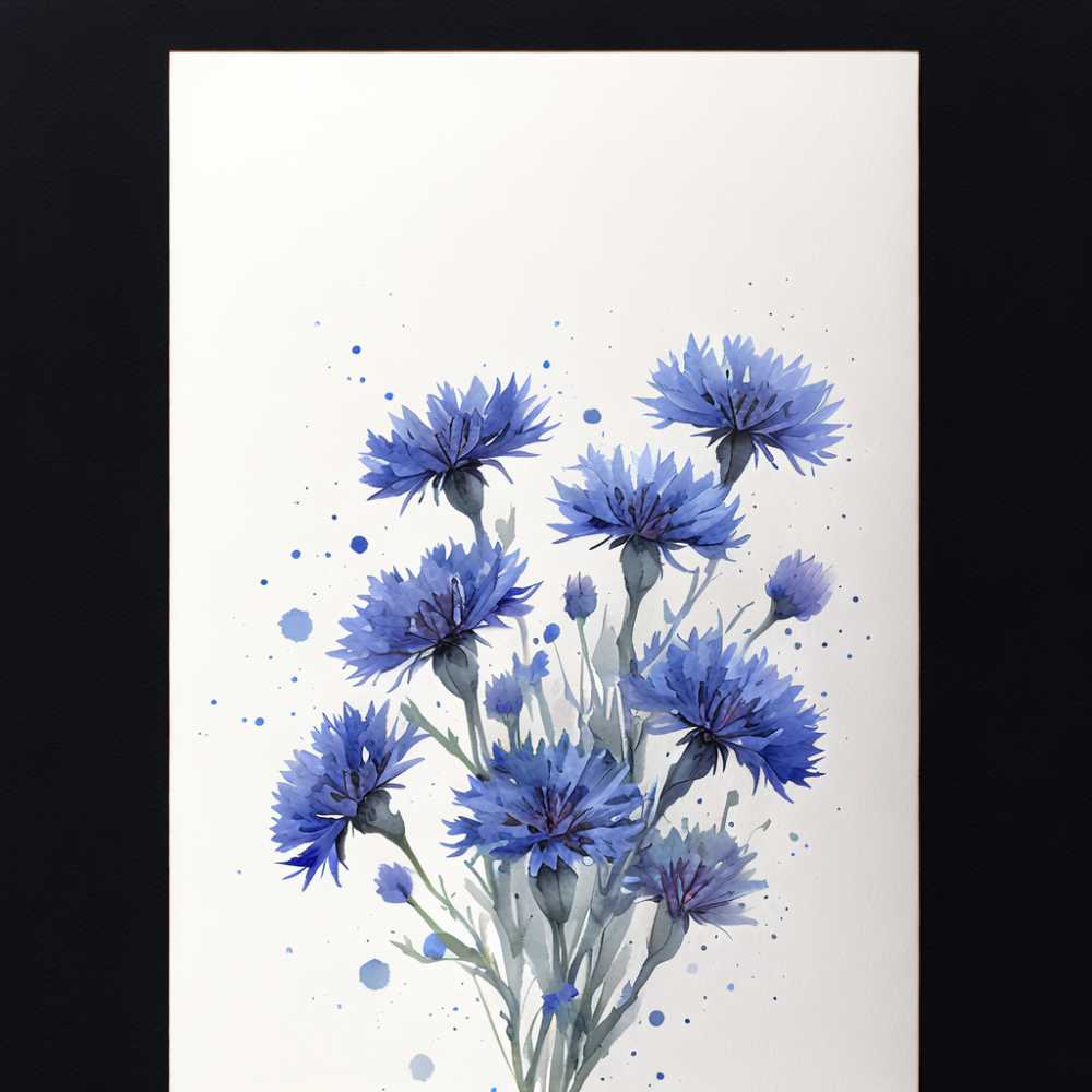 菊花束的水彩白色背景