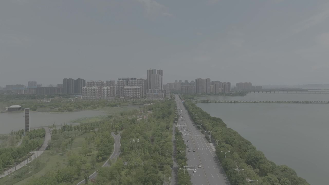 航拍武汉江夏区