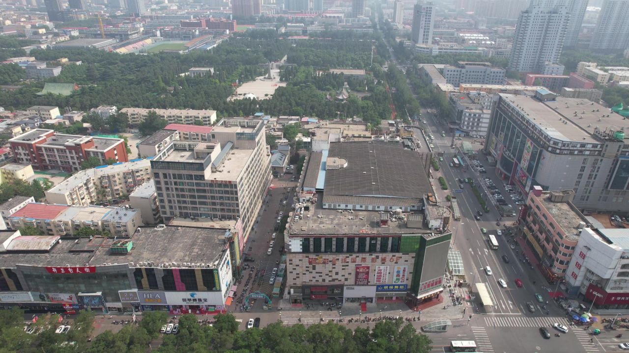 河北邯郸城市风光航拍 