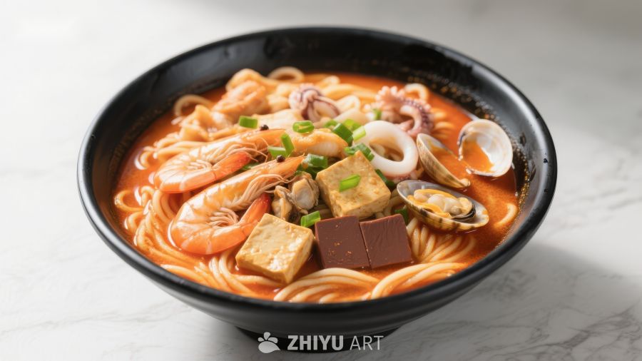 海鲜豆腐面，美味诱人