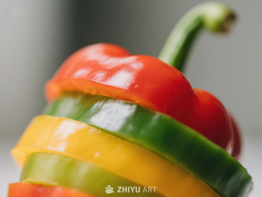 色彩鲜艳的切片甜椒 145