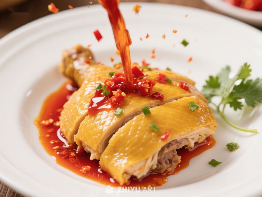 辣椒油浇灌的美味鸡肉 743