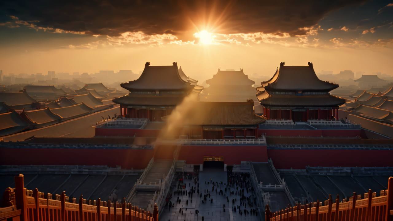 北京故宫博物院紫禁城皇城日出日落延时云海 31