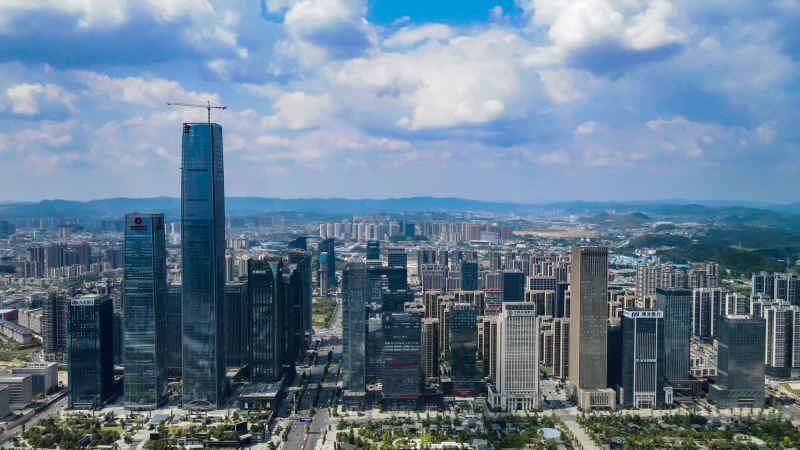 贵州贵阳城市建设航拍摄影图