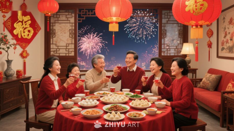 家庭围坐共庆新年 79
