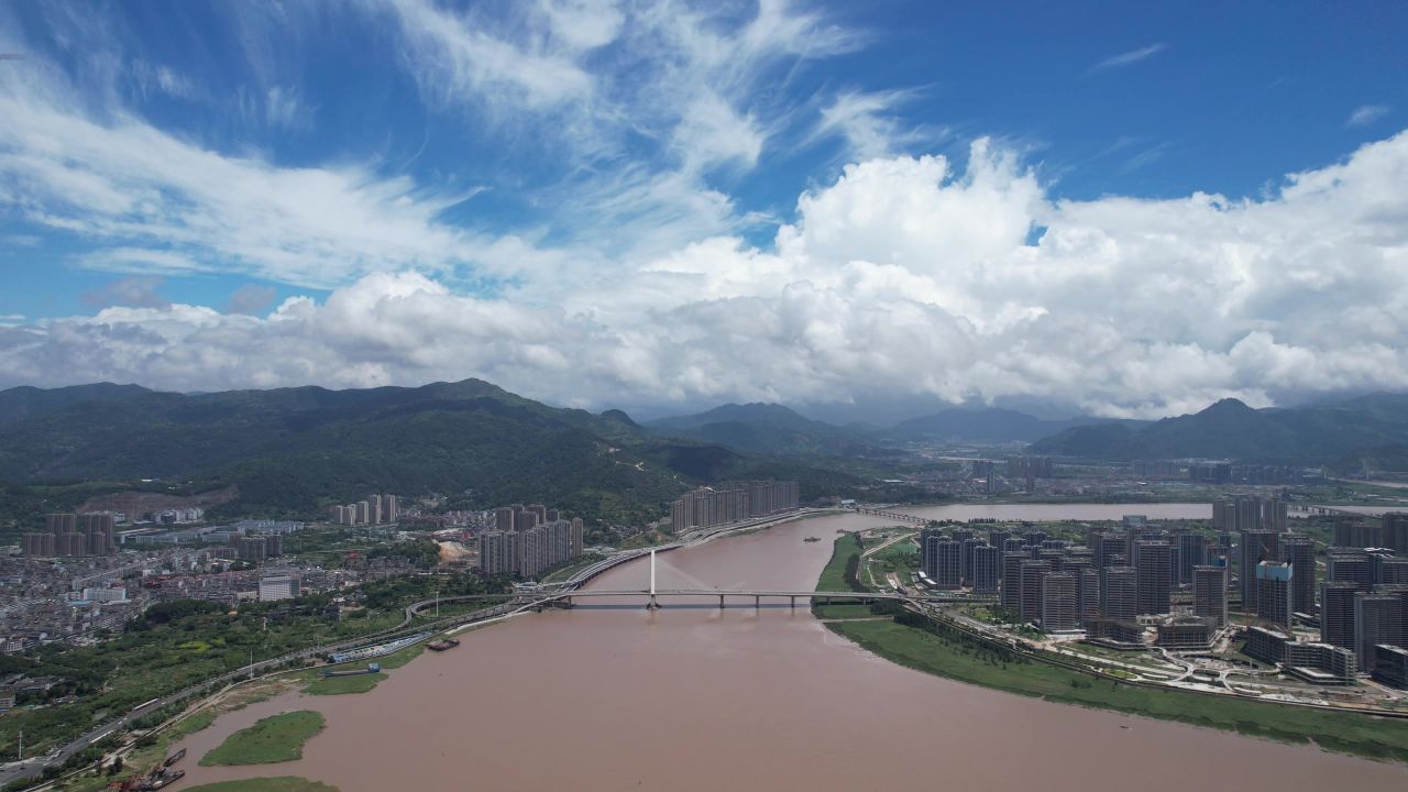 浙江温州城市风光航拍