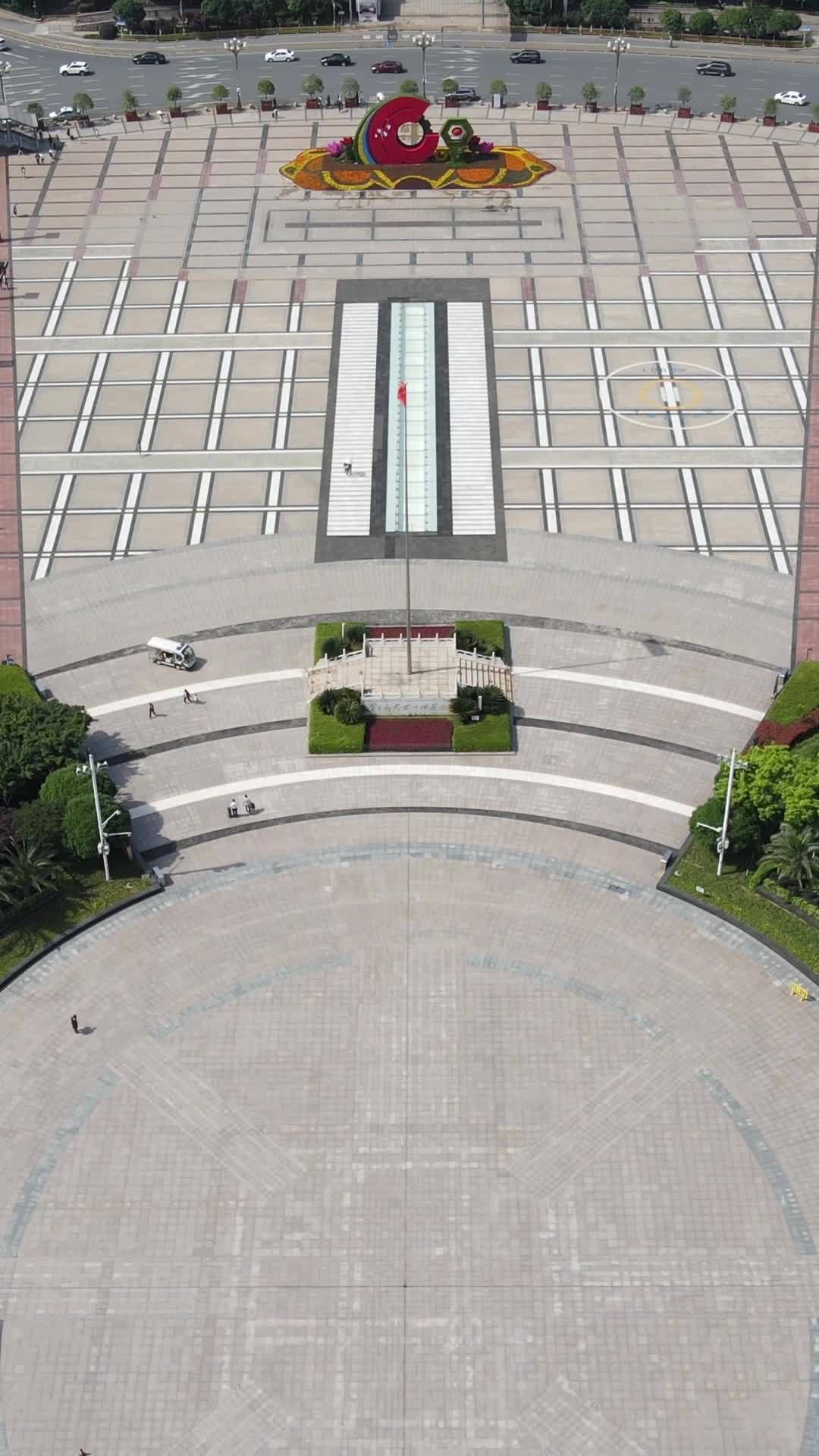 城市广场全景俯瞰