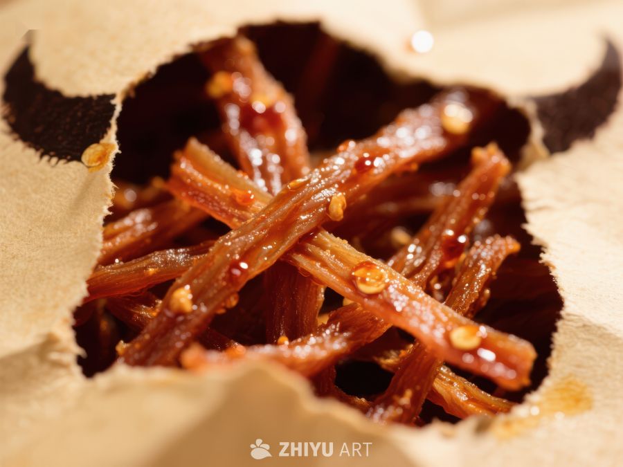 袋装辣味牛肉干特写 120