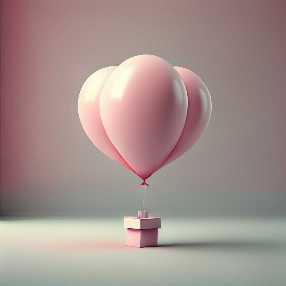 3D粉红色气球唯美