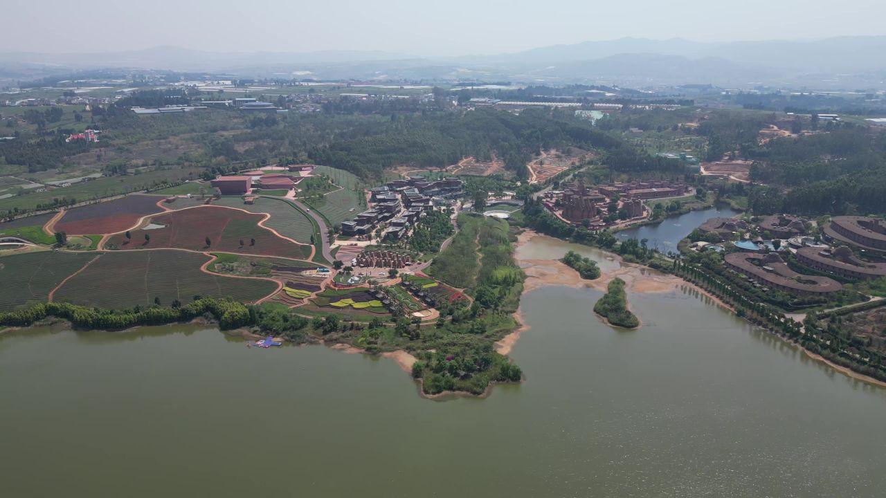 云南弥勒东方韵景区航拍 