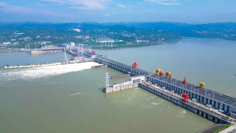 湖北宜昌城市风光航拍图 