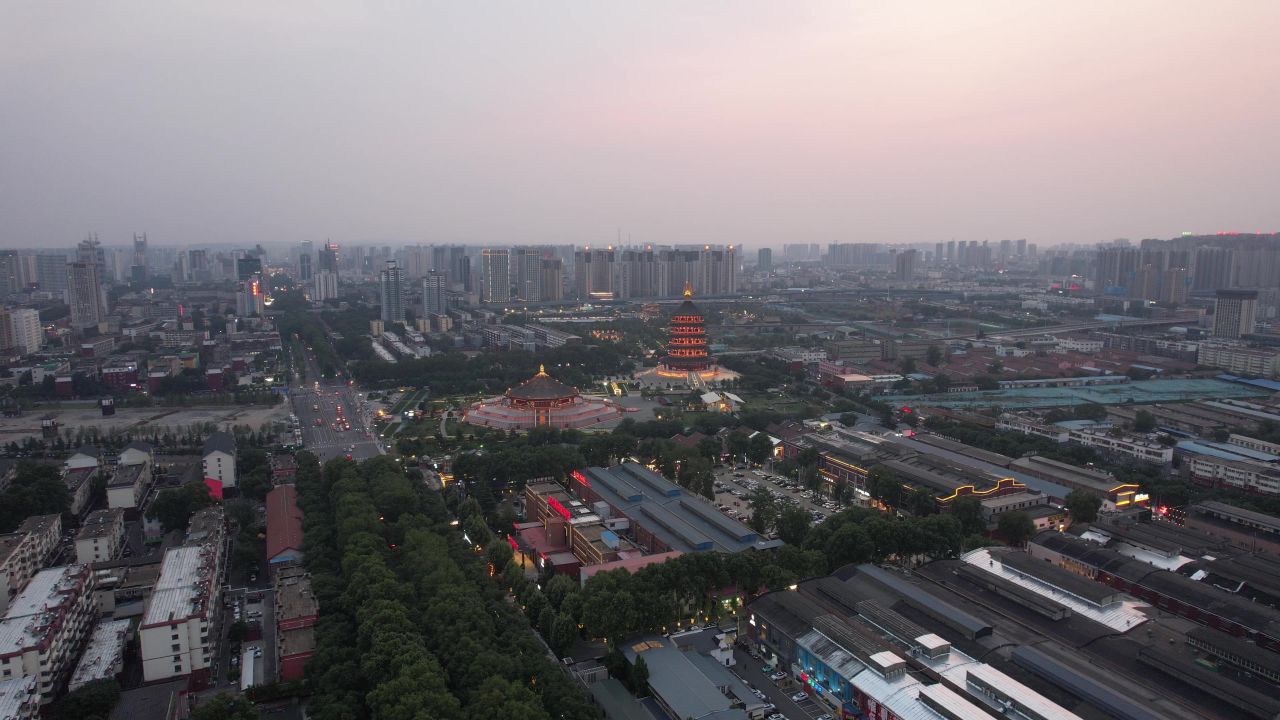河南洛阳城市风光旅游景区航拍