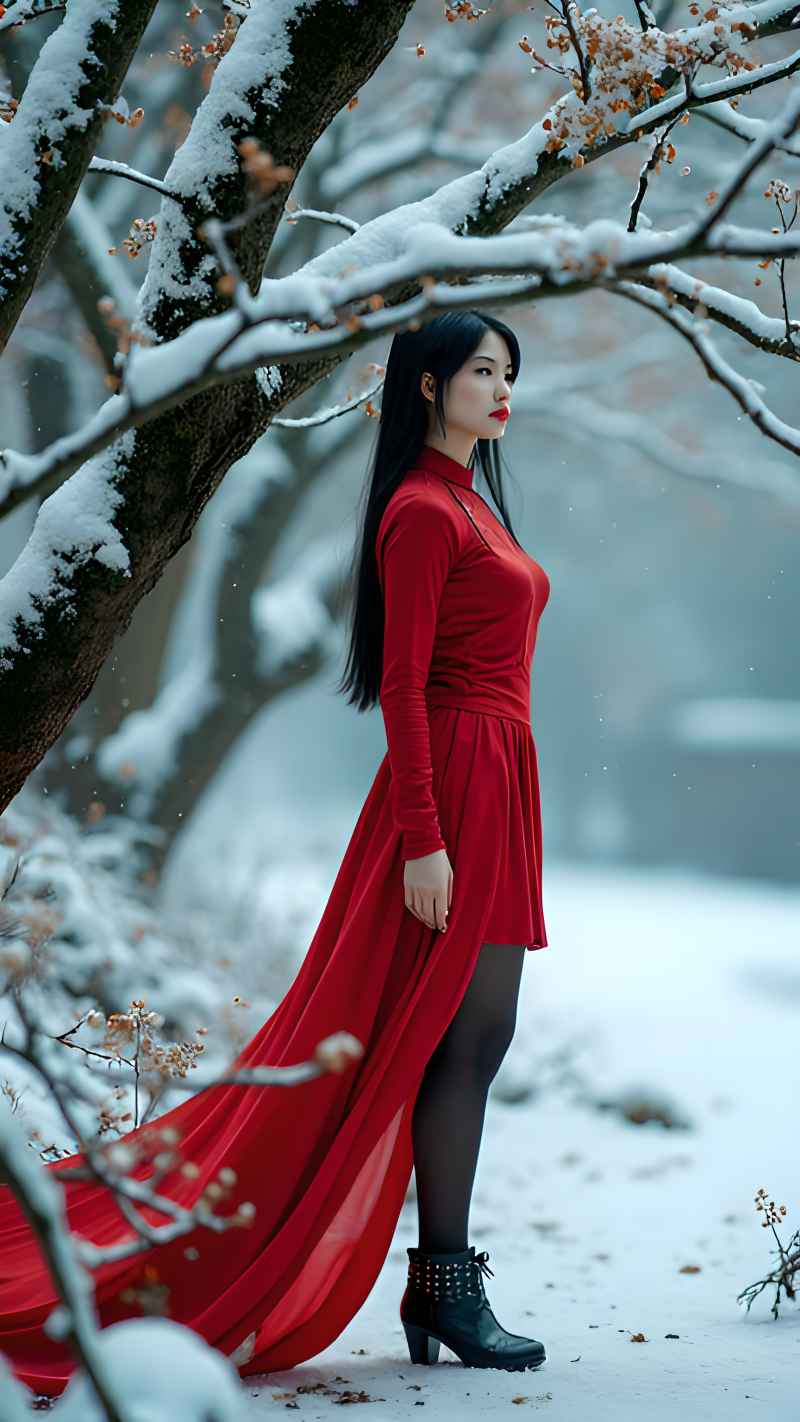 红色女郎户外拍摄 43