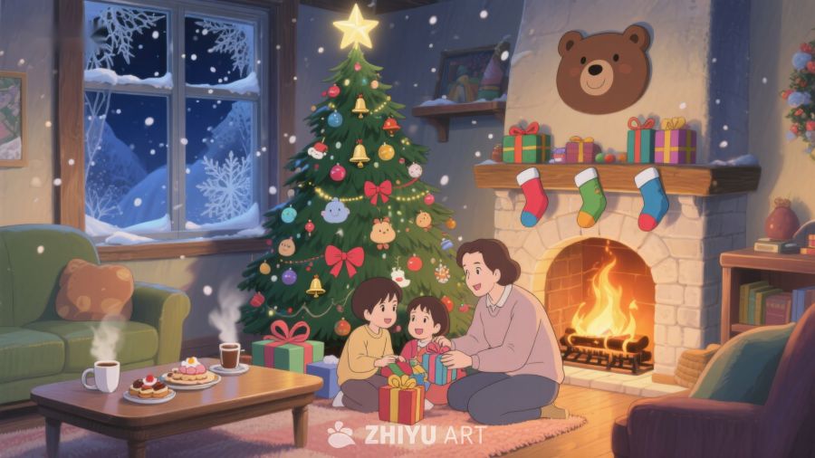 温馨圣诞夜，家庭共度美好时光 285