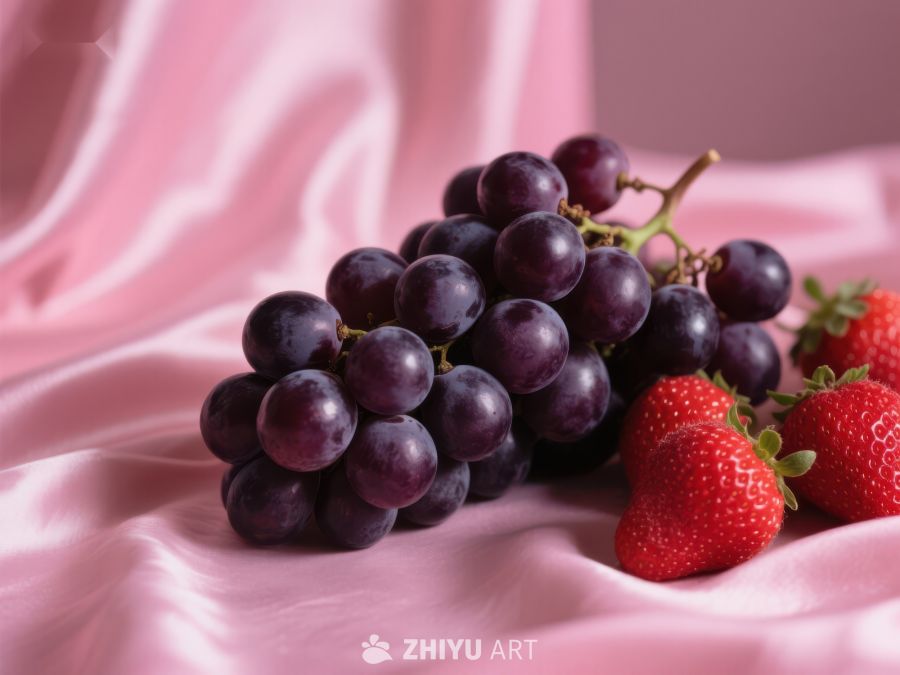 葡萄与草莓静物图 301