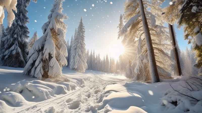 冬季背景图插画雪山雪景 118
