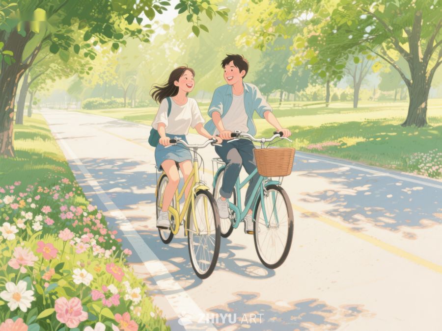 公园小径上的自行车情侣 208