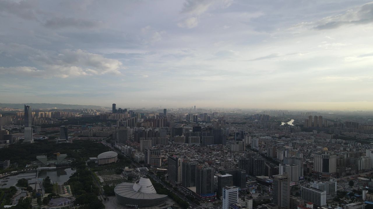 城市黄昏航拍 5