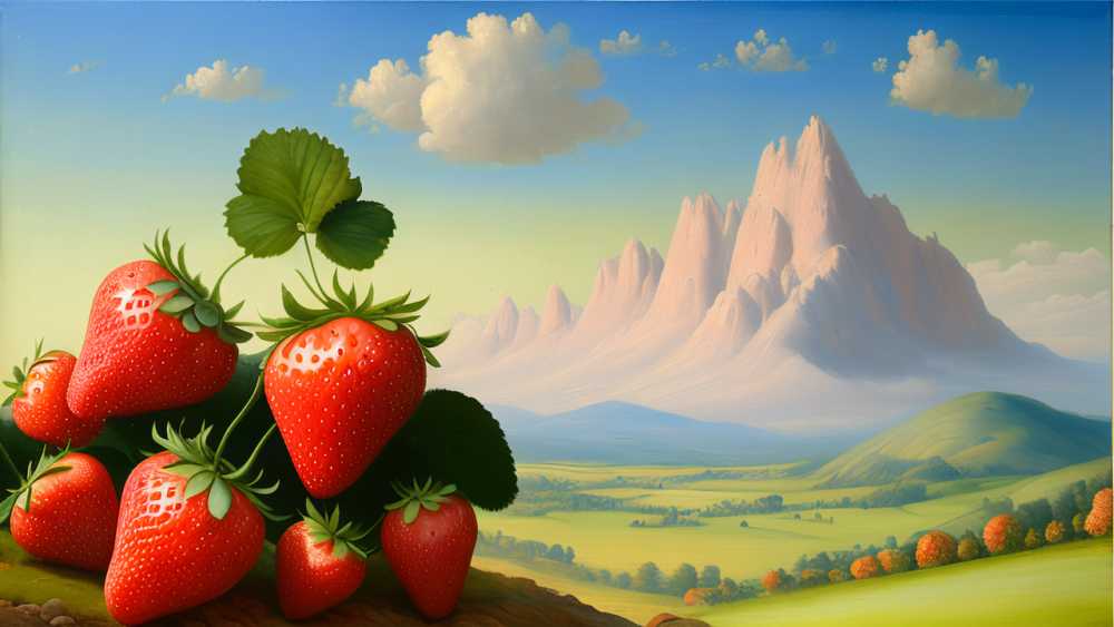 一个美丽的风景大过大草莓画