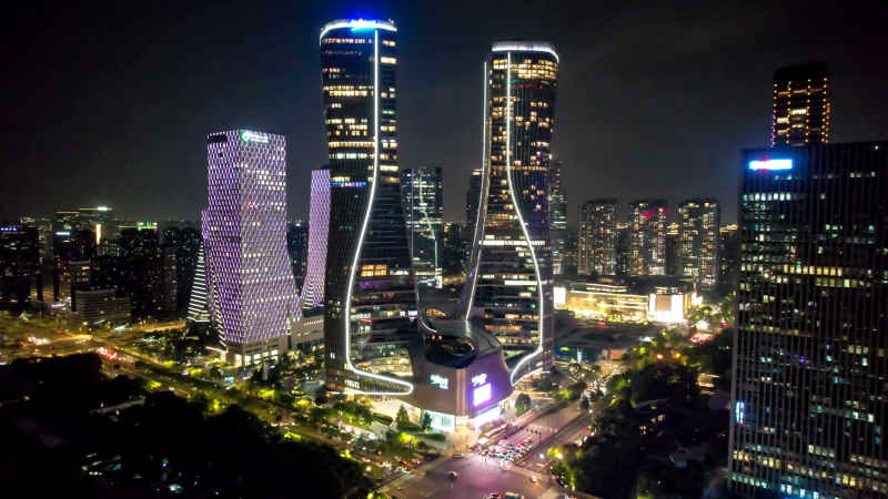 浙江杭州城市风光航拍摄影图 