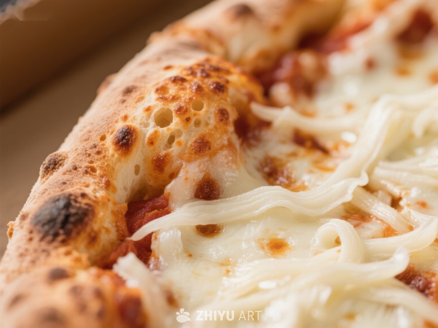 美味披萨特写，奶酪拉丝诱人