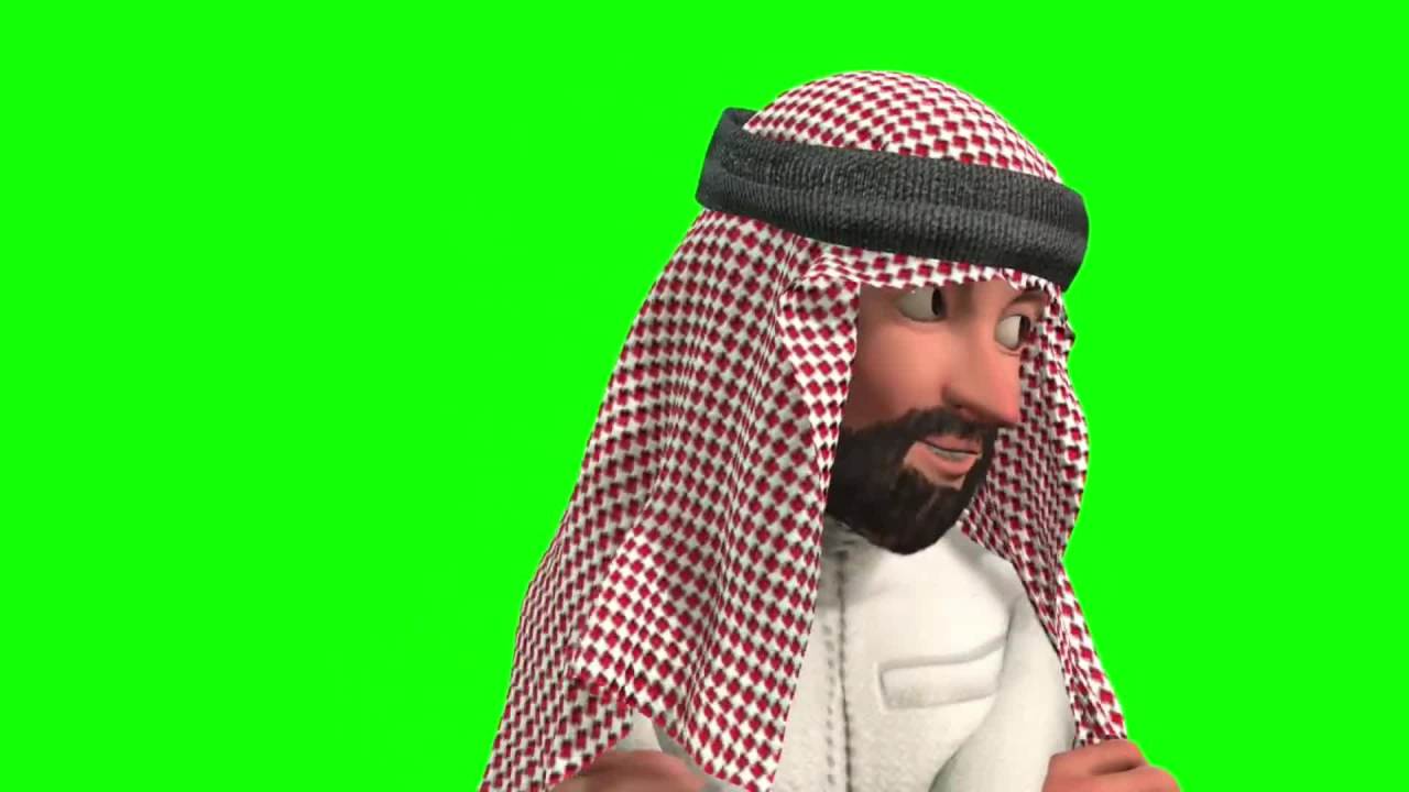 590. 【绿幕素材】阿拉伯富豪卡通形象，跳舞、跑步，行走等绿幕素材！ 391