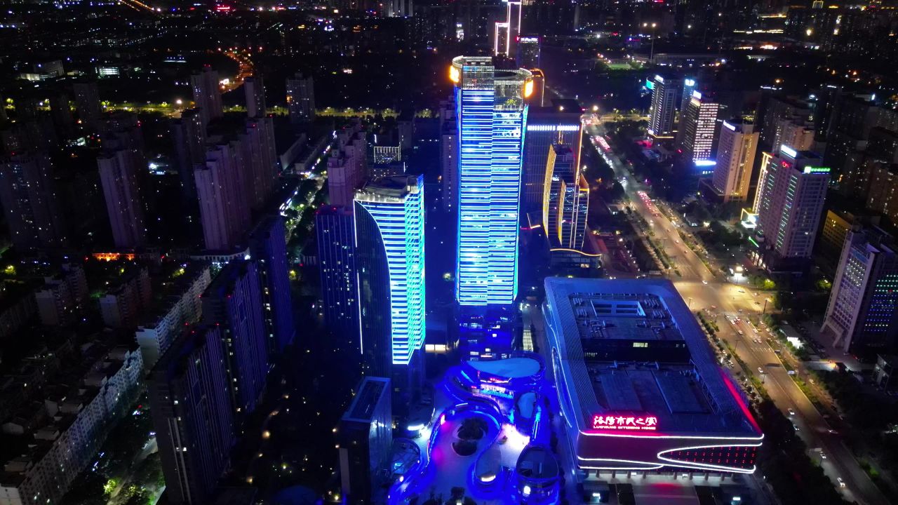 河南洛阳城市风光航拍 