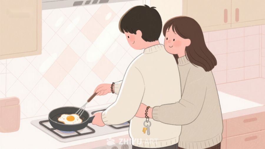 厨房里的温馨时刻：两人共同烹饪 26