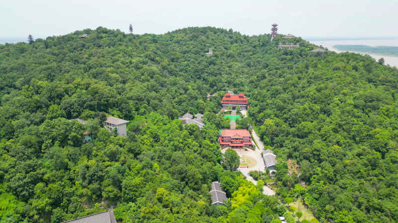 航拍湖北鄂州西山风景区