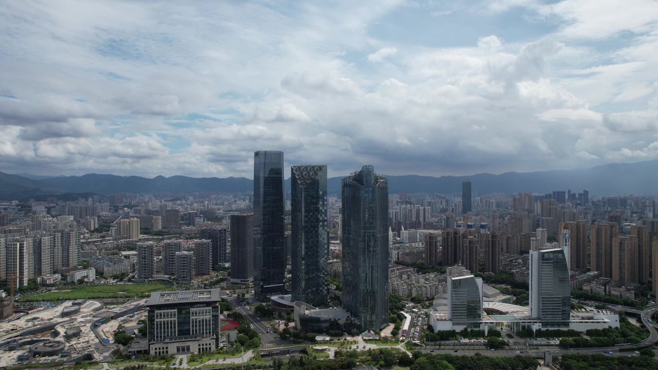 航拍福建福州城市风光