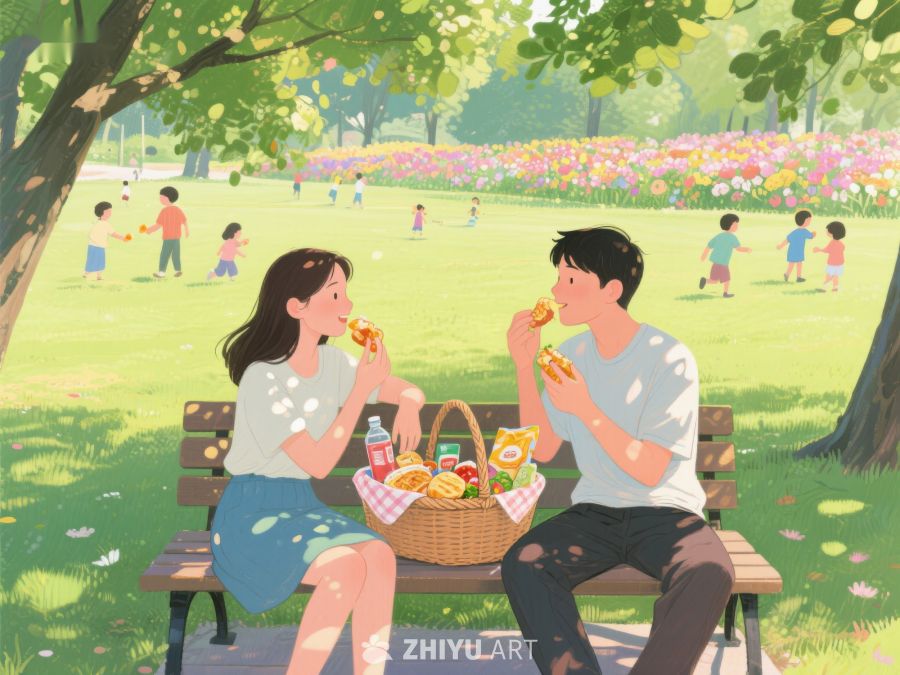 公园野餐，情侣共享美好时光 176