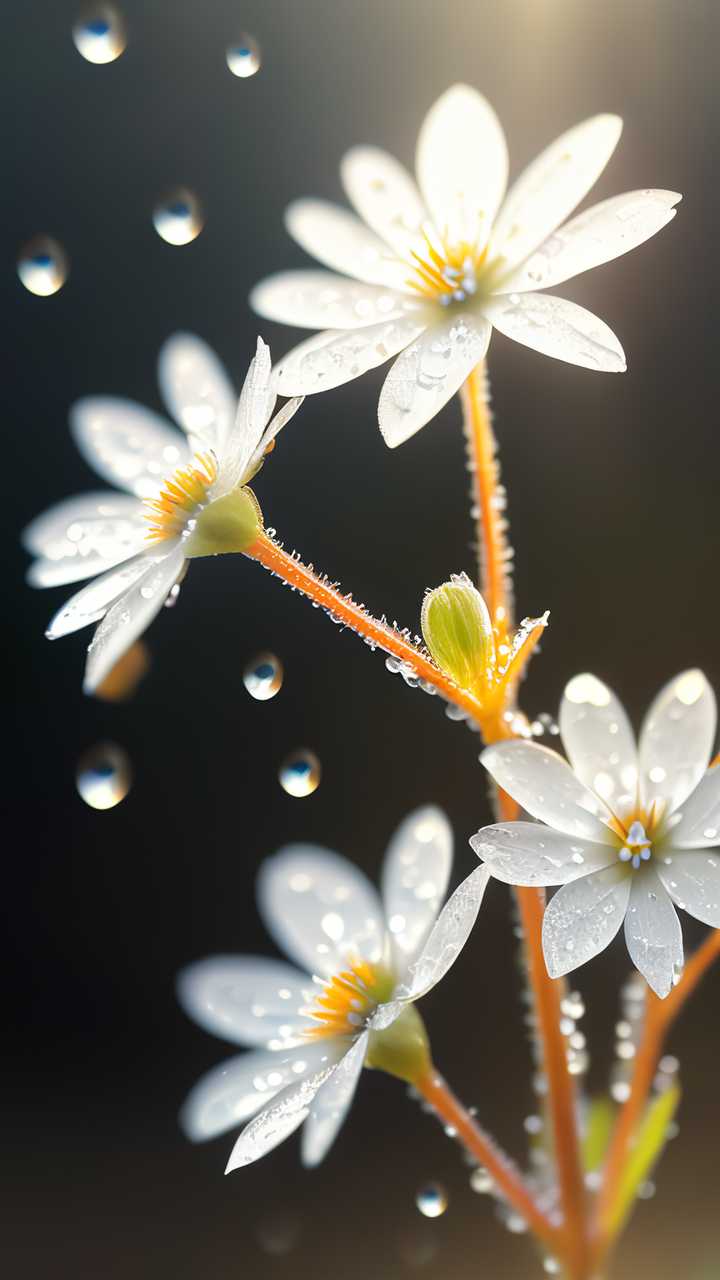 阳光下水滴小花
