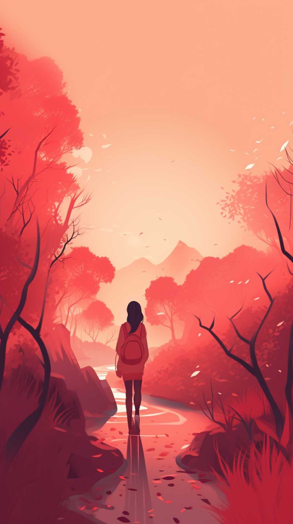 红色唯美背景意境