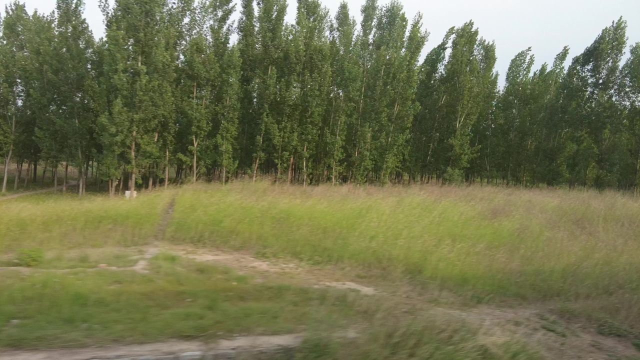沿途火车窗外风景旅途风光实拍  