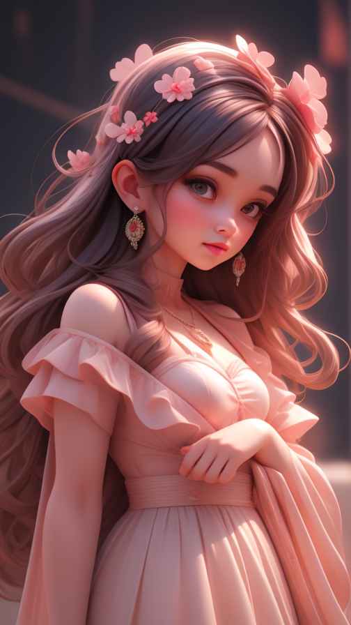 粉色女孩治愈系